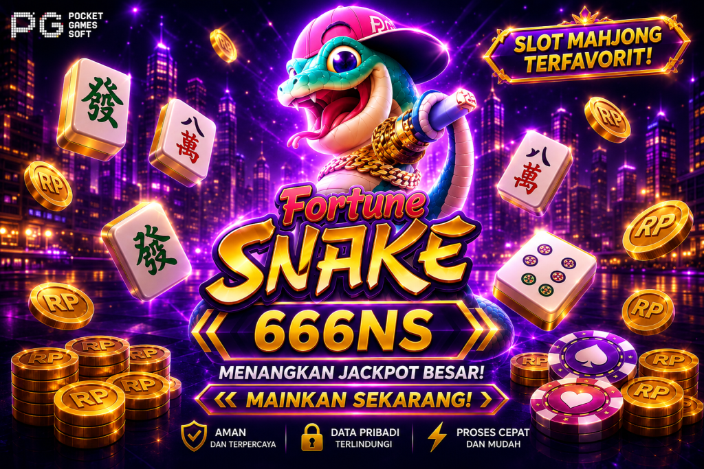 666NS Fortune Snake bertema mahjong dengan nuansa kota neon.